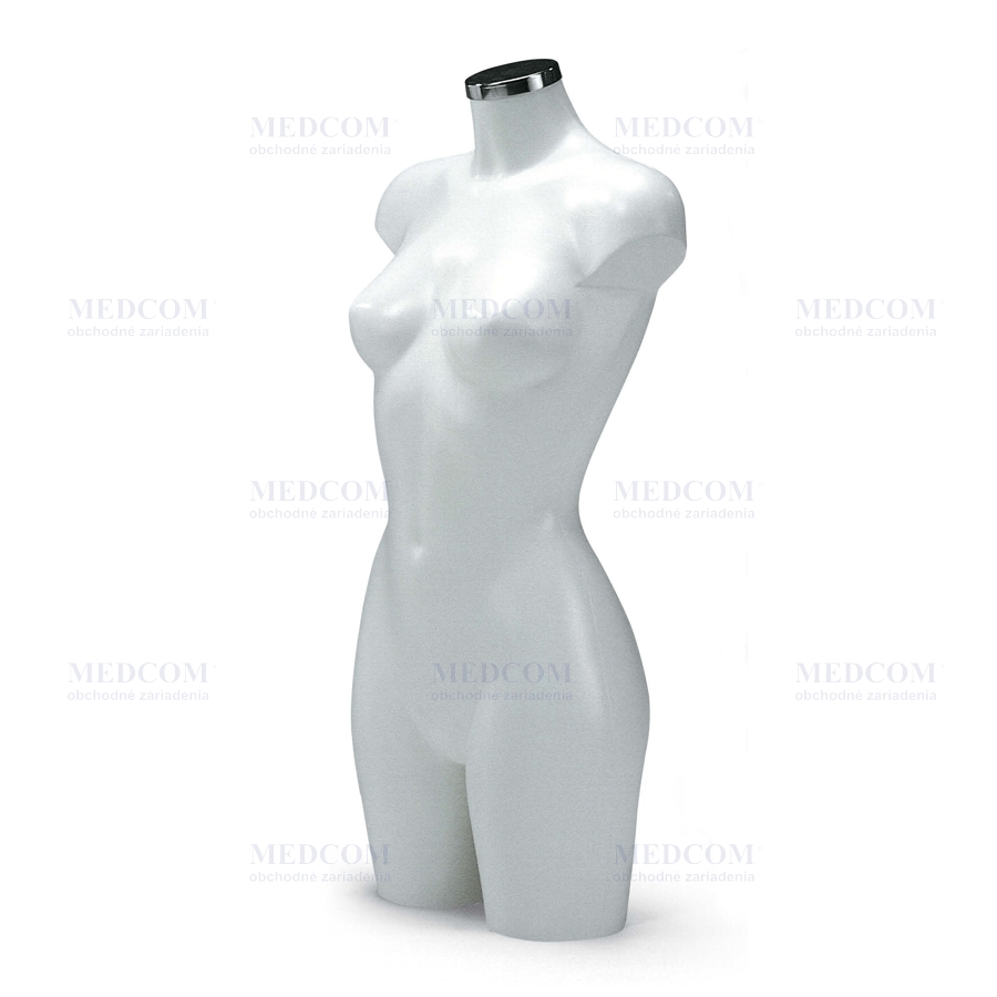 Trup busty plastový dámsky, kriedovo biely 